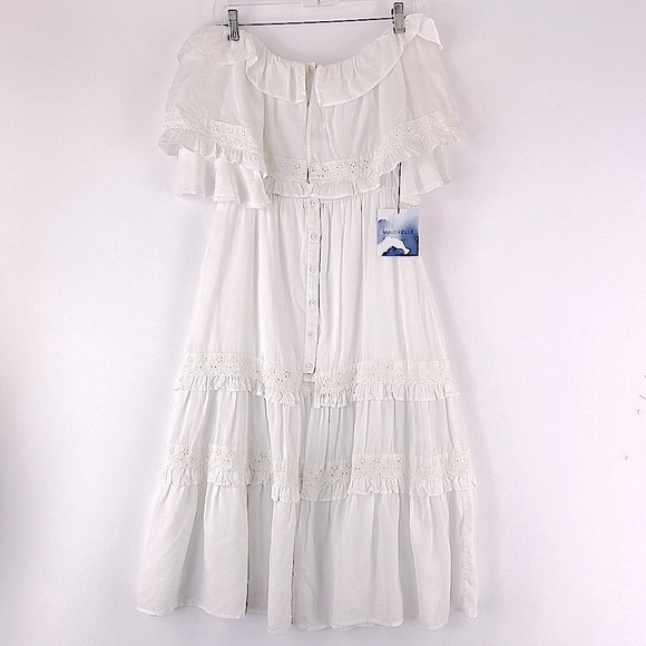 MAJORELLE Gemini Off the Shoulder Dress IN White Size S - Picture 4 of 7